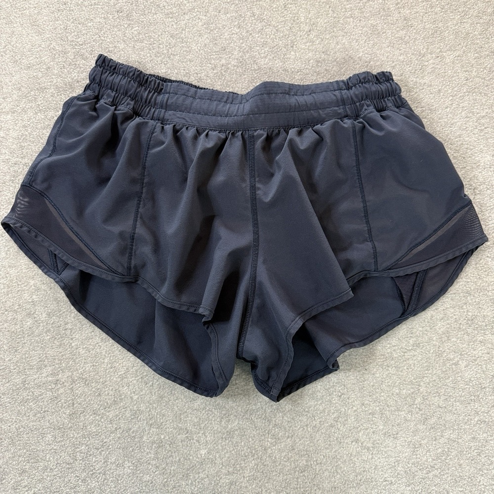 Lululemon Speed Up Shorts Women's Size 6 Black Lined Running Athletic Zip Pocket